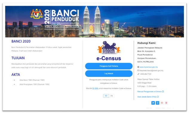 eCensus 2020 - Cara Isi Borang Banci 2020 Malaysia Online 1