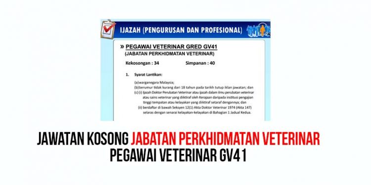 Jawatan Kosong Veterinar 2020 – SPA – Portal Malaysia