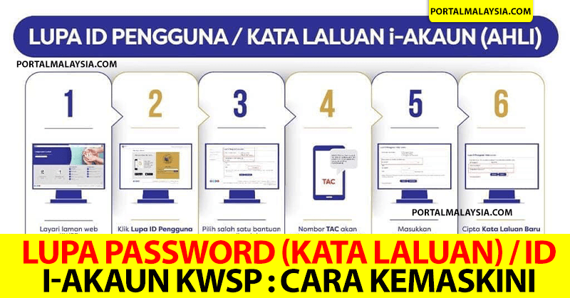 Lupa Password (Kata Laluan) / ID i-Akaun KWSP : Cara Kemaskini