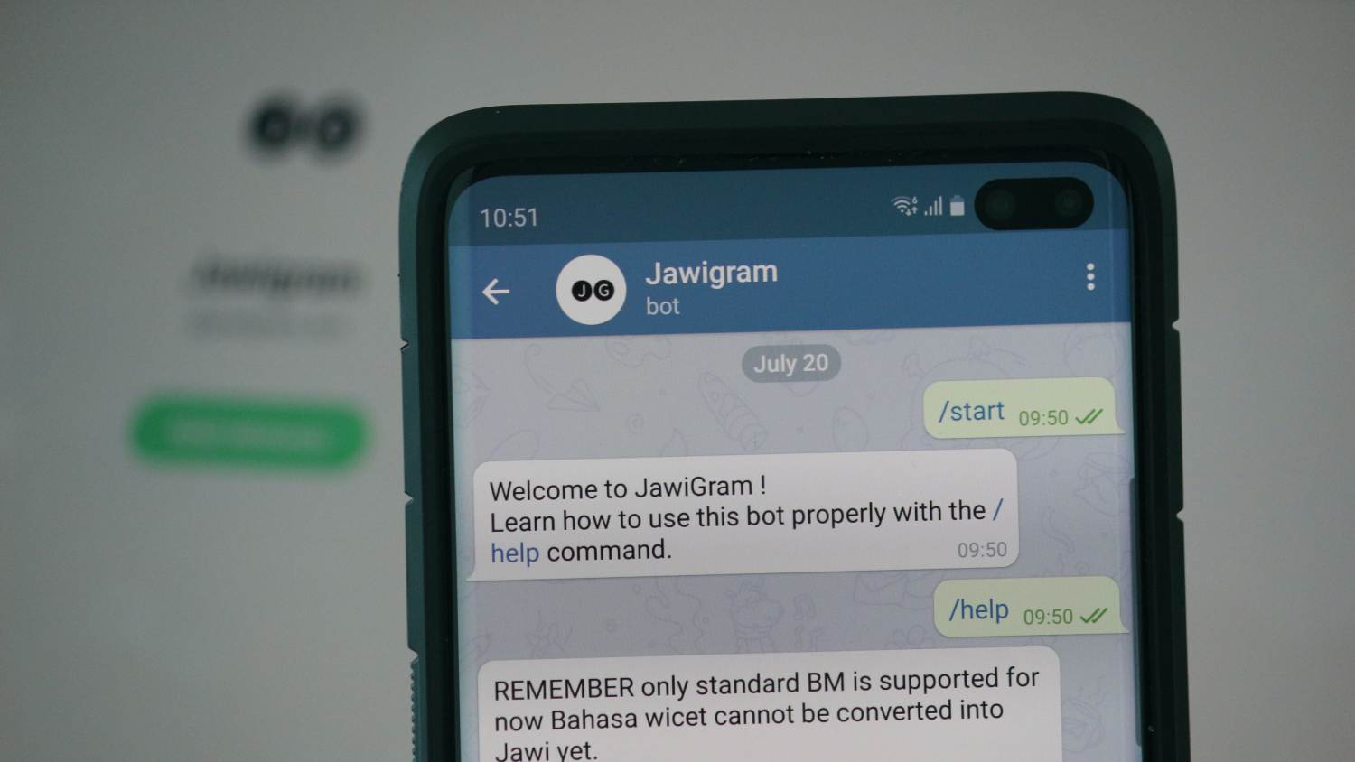 Jawigram: Bot Telegram Memudahkan Anda Mengubah Tulisan Rumi Ke Jawi 11