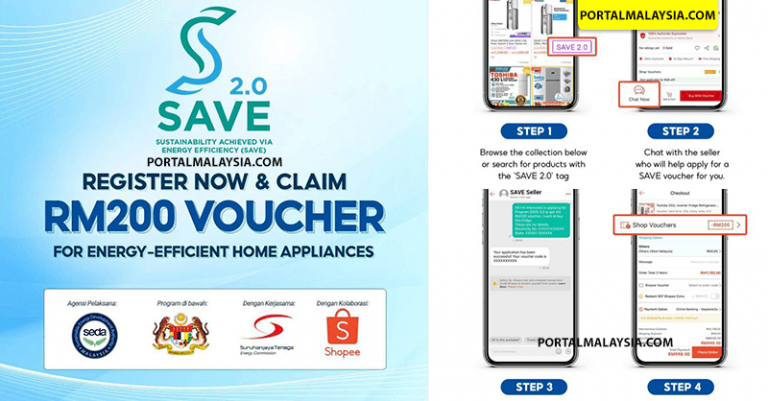 Program SAVE 2.0 Cara Tebus Baucer Barangan Elektrik RM200 Shopee