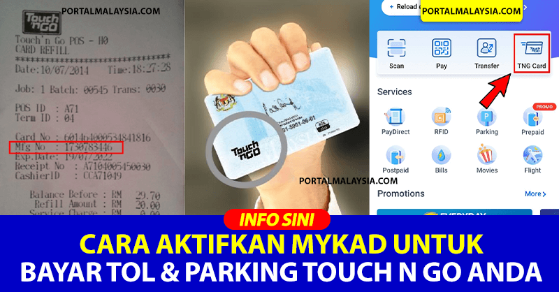 Cara Aktifkan MyKad Untuk Bayar Tol & Parking Touch N Go Anda