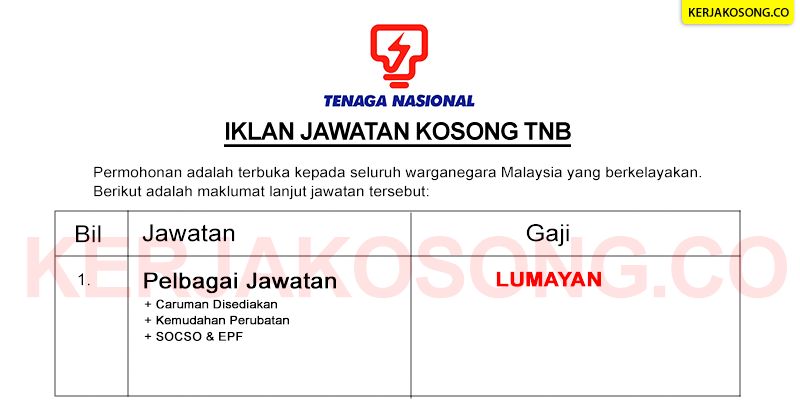 Kerja Kosong TNB  Portal Malaysia