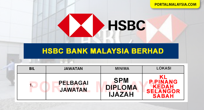 Jawatan Kosong HSBC Bank Malaysia Berhad - Pelbagai Jawatan Seluruh Malaysia