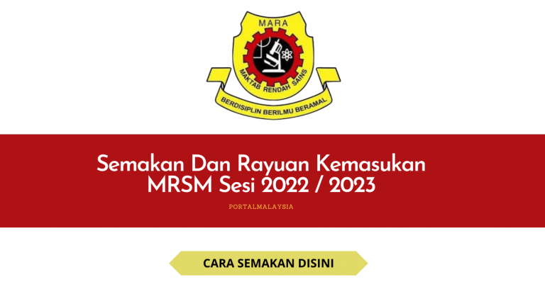 Semakan Dan Rayuan Kemasukan MRSM Sesi 2022 2023