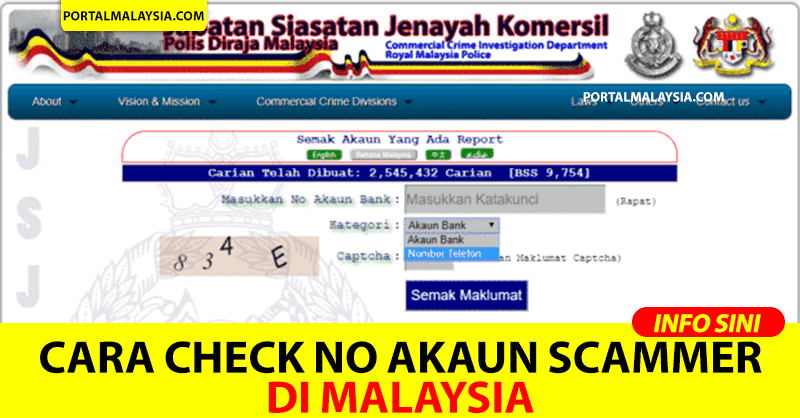 Cara Check No Akaun Scammer Di Malaysia