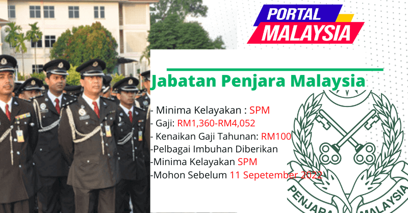 811 Kekosongan Jawatan Di Jabatan Penjara Malaysia ~ Gaji RM1,360 - RM