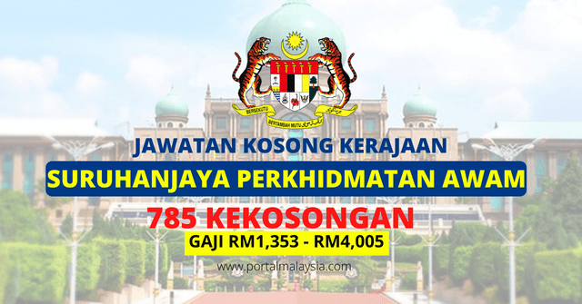 SPA Buka Pengambilan 785 Kekosongan Jawatan Terkini Seluruh Malaysia ~ GAJI RM1,353 - RM4,005 / Minima SPM Layak Memohon!