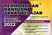 Permohonan Bantuan Zakat Pelajar UiTM Cawangan Johor 2022